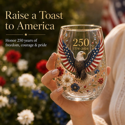 🦅250th Eagle Glass Tumbler