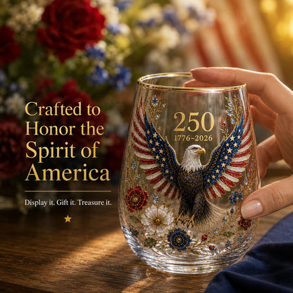 🦅250th Eagle Glass Tumbler