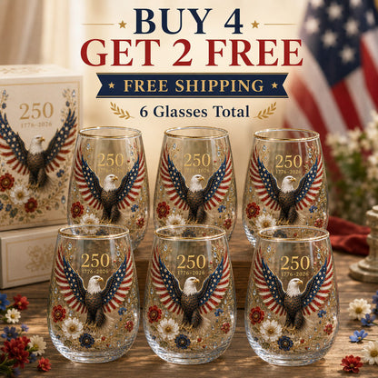 🦅250th Eagle Glass Tumbler