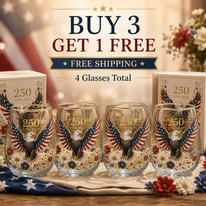 🦅250th Eagle Glass Tumbler