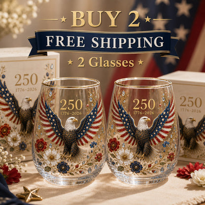 🦅250th Eagle Glass Tumbler