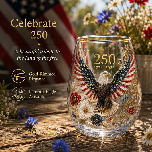 🦅250th Eagle Glass Tumbler
