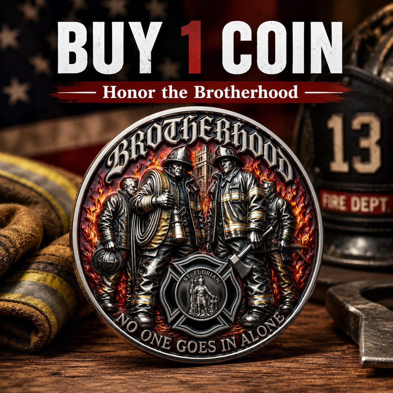 🏆Last Day Promo: 49% OFF Brotherhood Firefighter Challenge Coin