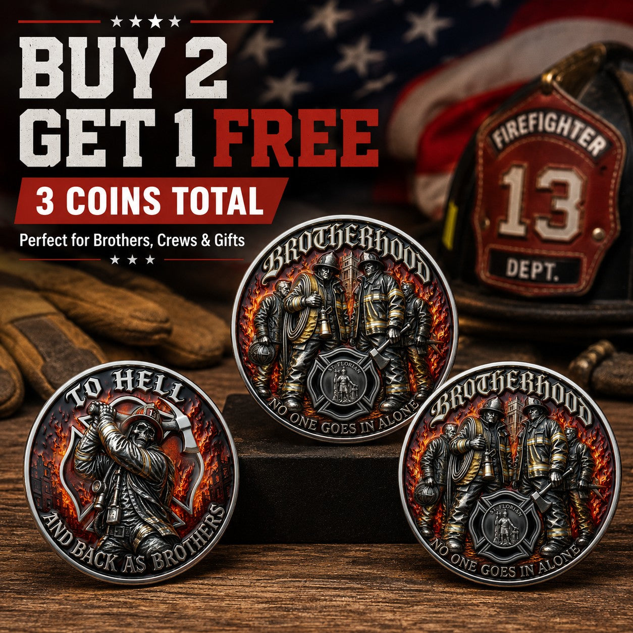 🏆Last Day Promo: 49% OFF Brotherhood Firefighter Challenge Coin
