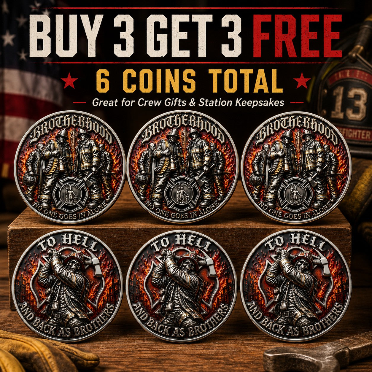 🏆Last Day Promo: 49% OFF Brotherhood Firefighter Challenge Coin
