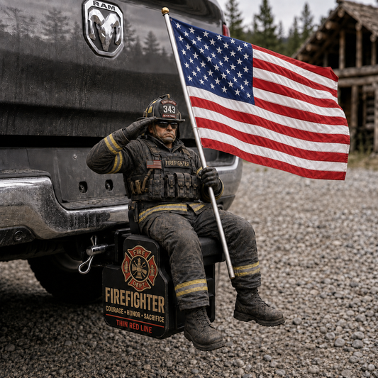 🏆 Last Day Promo: 49% OFF - Firefighter Thin Red Line Tribute Trailer Hitch Cover