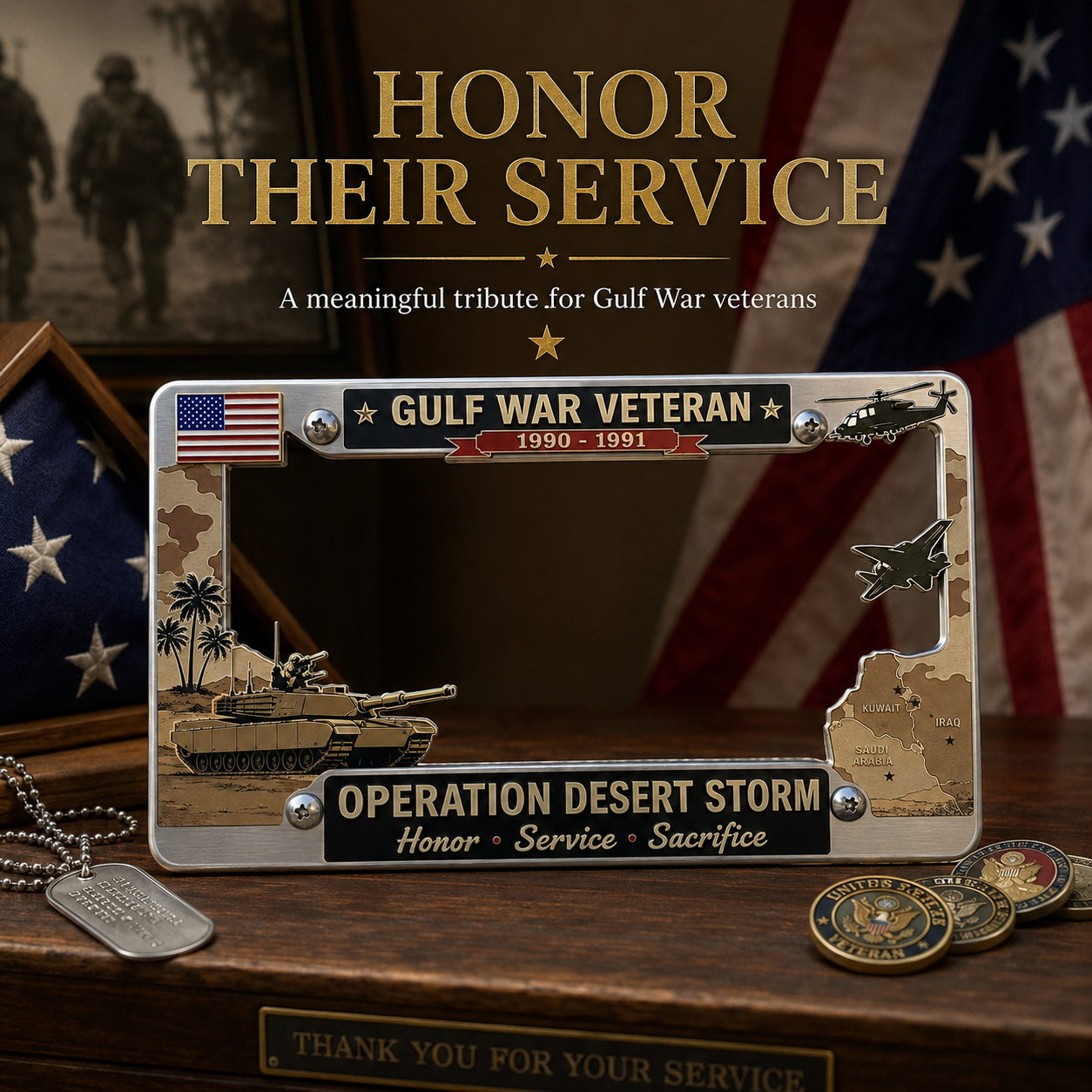 Gulf War Veteran License Plate Frame