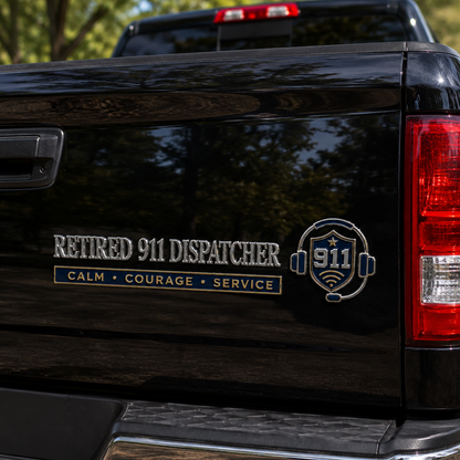 🎧 Retired 911 Dispatcher Calm Courage Service Car Emblem Metal Badge