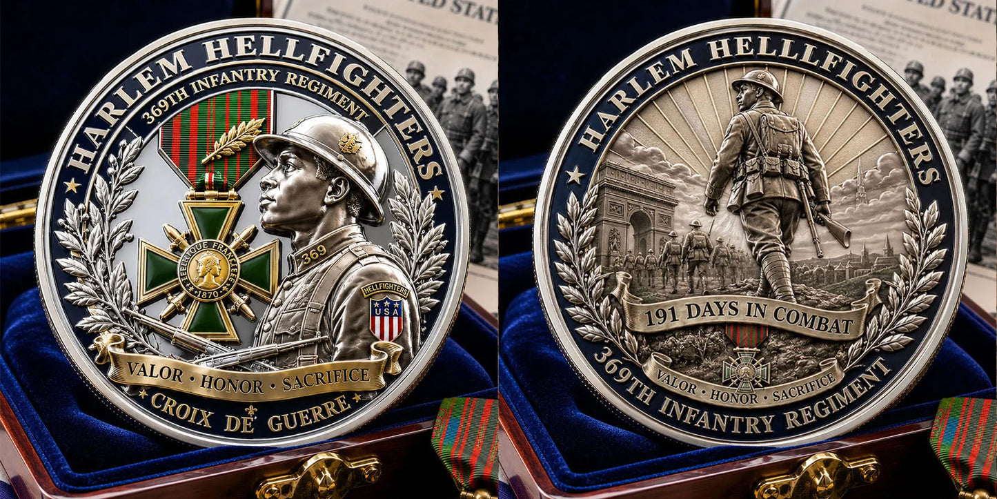 Harlem Hellfighters Commemorative Metal Medal – 369th Infantry Regiment Tribute