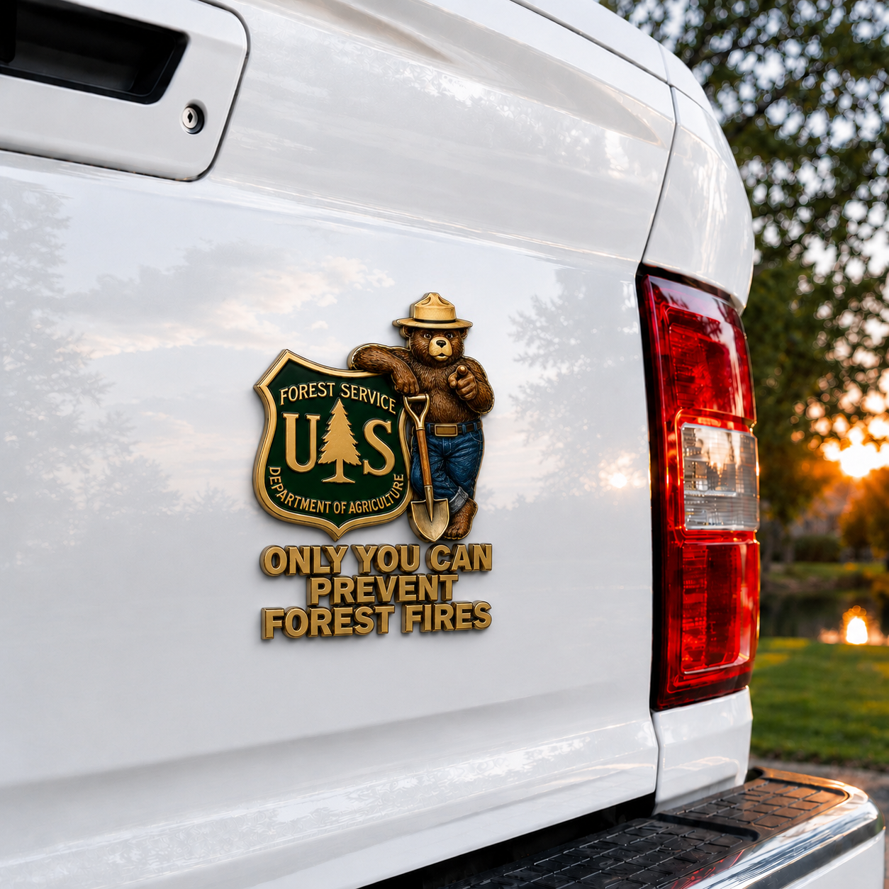 🇺🇸 Last Day Promo: 49% OFF - 🐻Only You Can Prevent Wildfires Car Emblem Metal Badge🌲