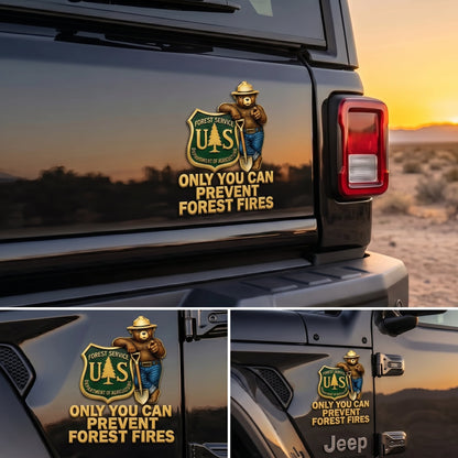 🇺🇸 Last Day Promo: 49% OFF - 🐻Only You Can Prevent Wildfires Car Emblem Metal Badge🌲