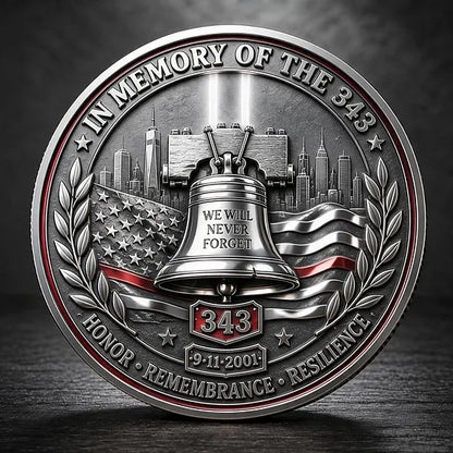 Never Forget 9.11.2001 First Responders Commemorative Metal Medal