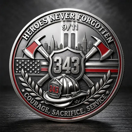 Never Forget 9.11.2001 First Responders Commemorative Metal Medal