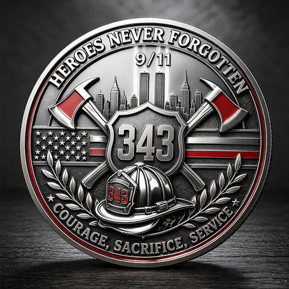 Never Forget 9.11.2001 First Responders Commemorative Metal Medal