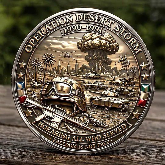 Desert Storm Veteran Commemorative Challenge Coin | 1990-1991 Gulf War Military Tribute Gift