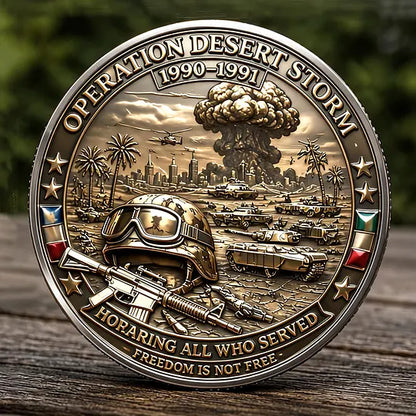 Desert Storm Veteran Commemorative Challenge Coin | 1990-1991 Gulf War Military Tribute Gift