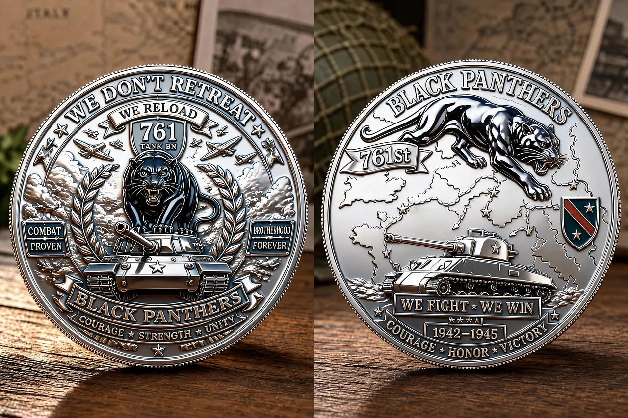761st Tank Battalion Black Panthers Veteran Commemorative Metal Medal