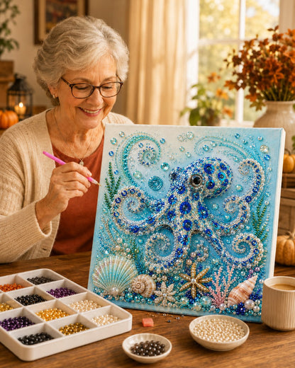🔥Last Day 49% OFF - 🌊✨ Ocean Theme Pearl Art DIY Kit – Relaxing DIY Craft to Create Stunning Coastal Artwork