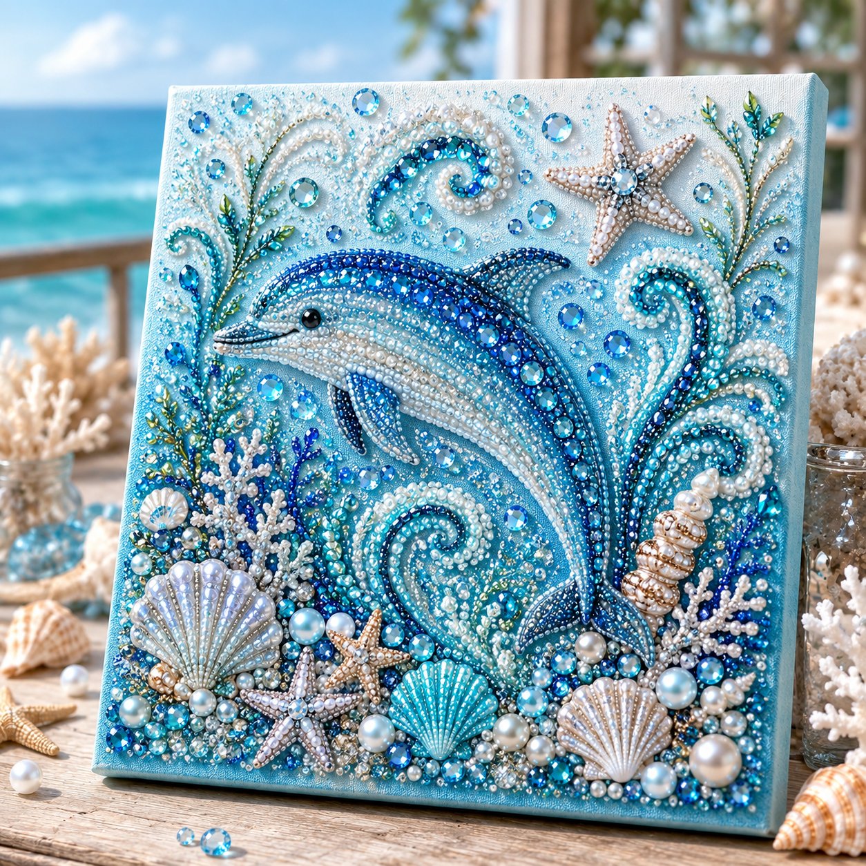 🔥Last Day 49% OFF - 🌊✨ Ocean Theme Pearl Art DIY Kit – Relaxing DIY Craft to Create Stunning Coastal Artwork