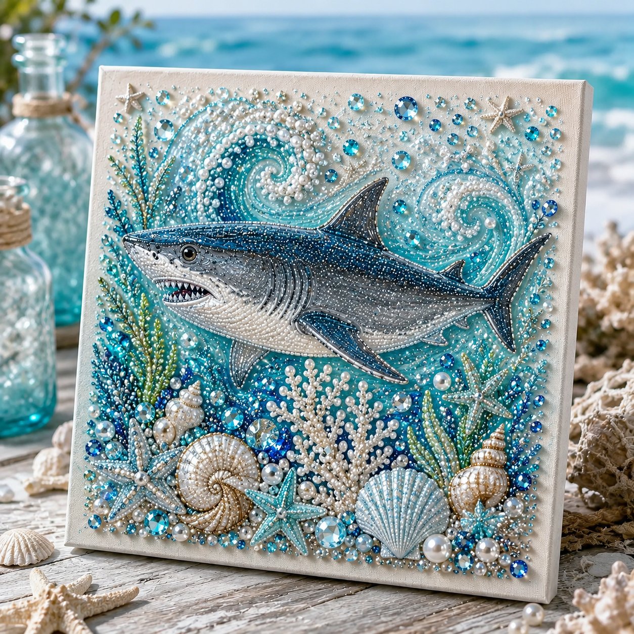 🔥Last Day 49% OFF - 🌊✨ Ocean Theme Pearl Art DIY Kit – Relaxing DIY Craft to Create Stunning Coastal Artwork