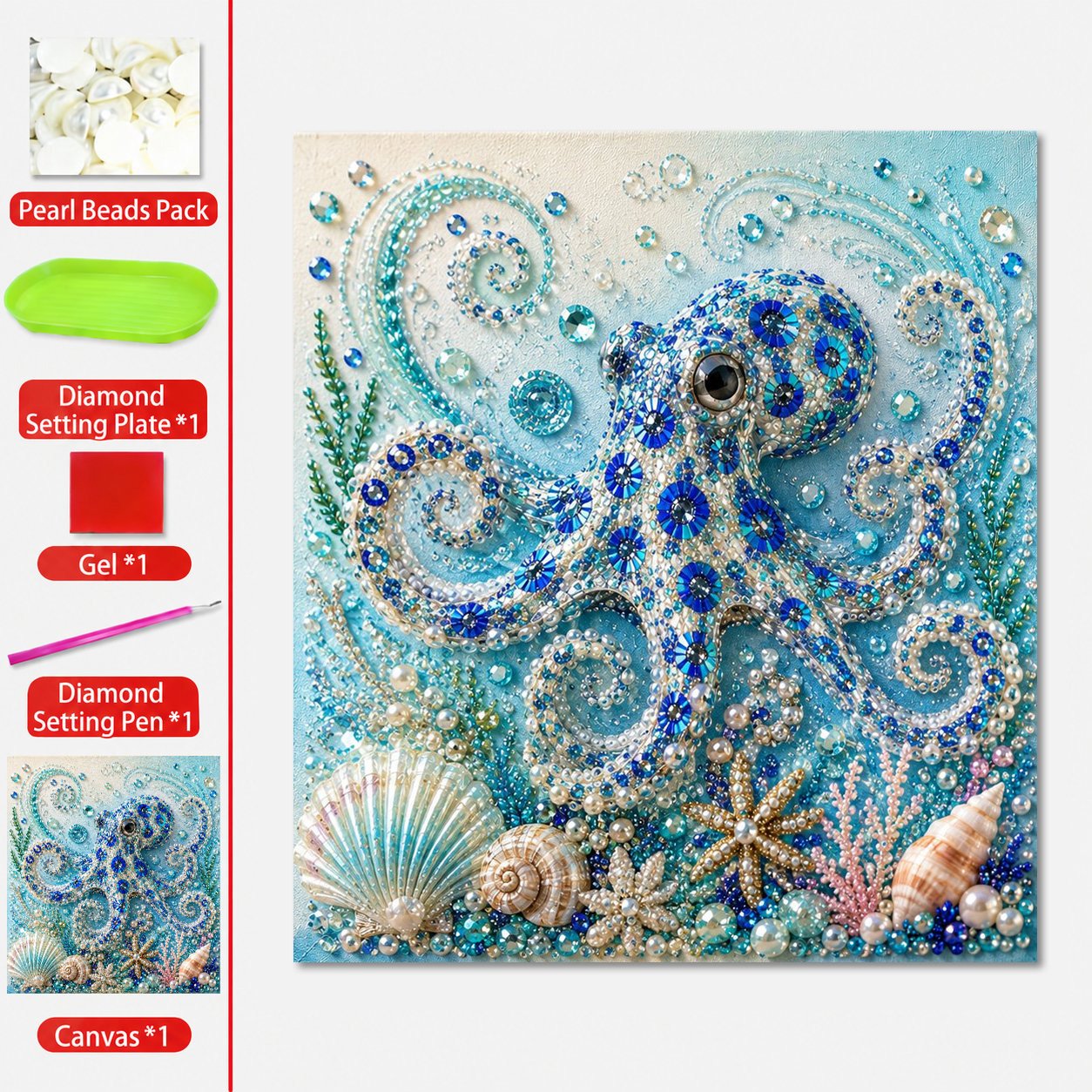 🔥Last Day 49% OFF - 🌊✨ Ocean Theme Pearl Art DIY Kit – Relaxing DIY Craft to Create Stunning Coastal Artwork