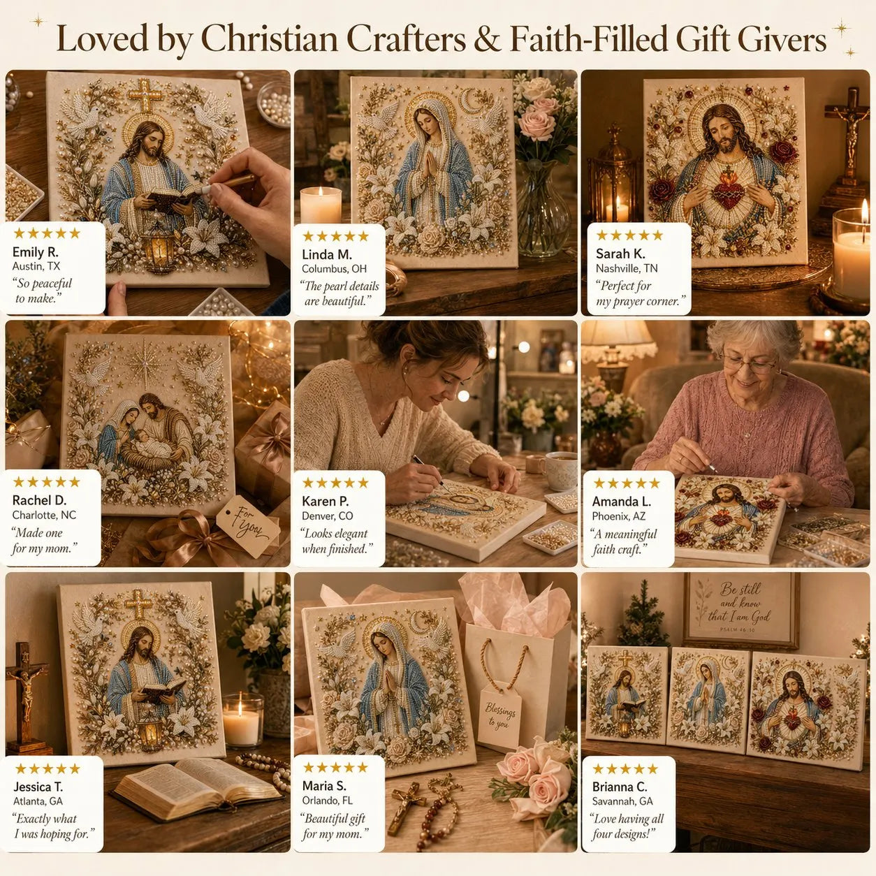 ✝️DIY Jesus Pearl Art Kit | 3D Pearl-Style Christian Artwork for Prayer Corners & Faith Gifts
