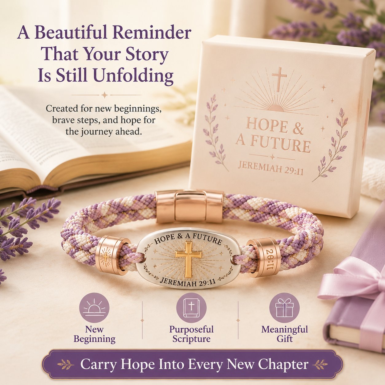 🔥 ✝️ Christian Scripture Faith Bracelet Collection | 6 Meaningful Bible Verse Designs with Raised Gold Cross & Magnetic Clasp   💗✨