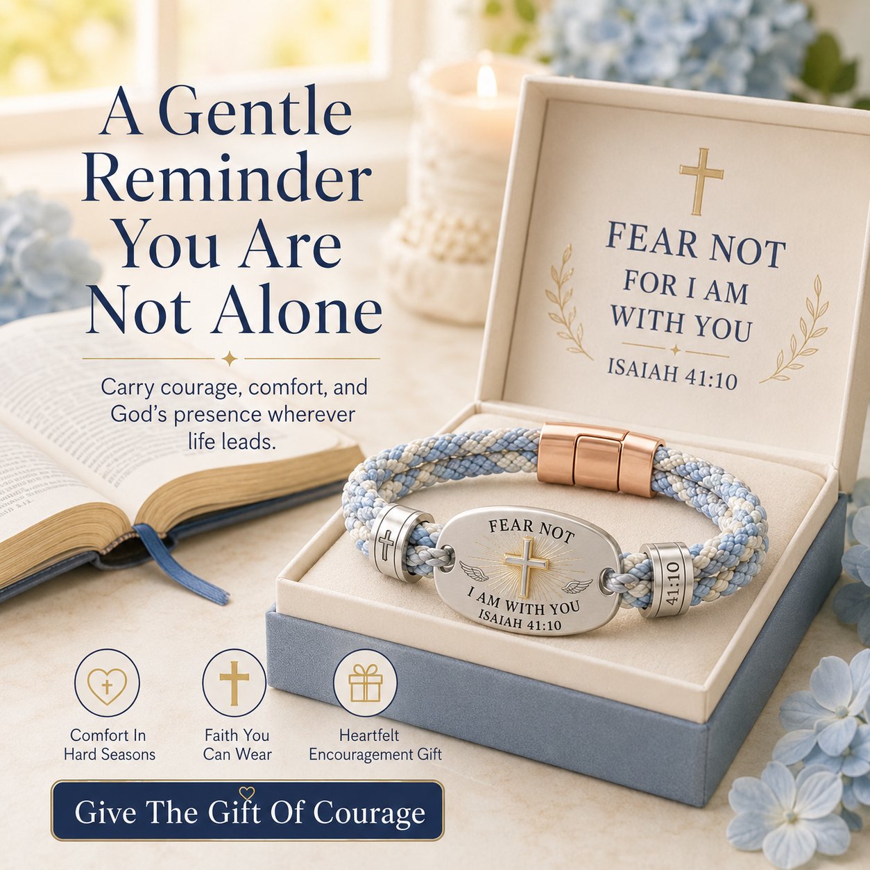 🔥 ✝️ Christian Scripture Faith Bracelet Collection | 6 Meaningful Bible Verse Designs with Raised Gold Cross & Magnetic Clasp   💗✨