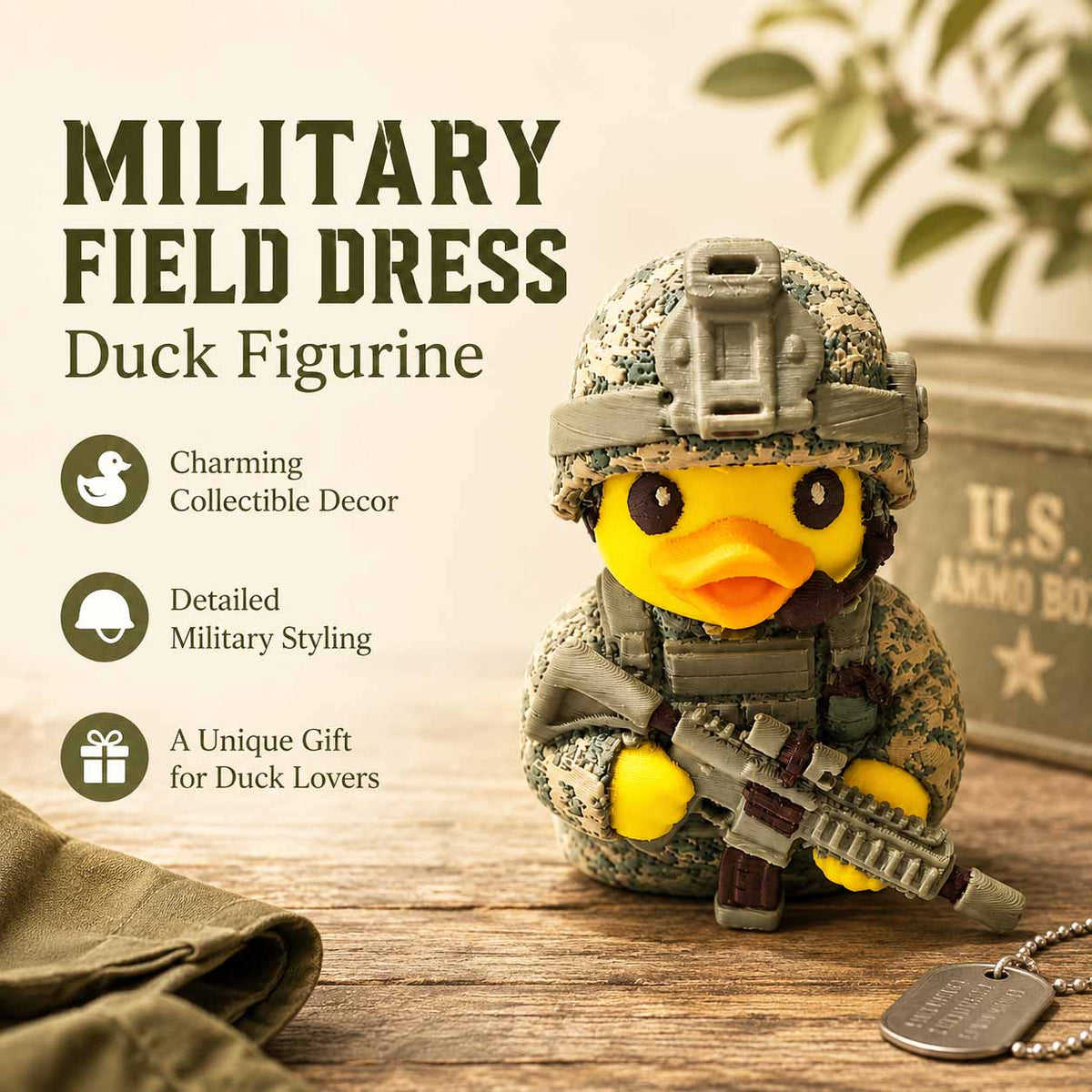 🎁Military Field Dress Duck Figurine