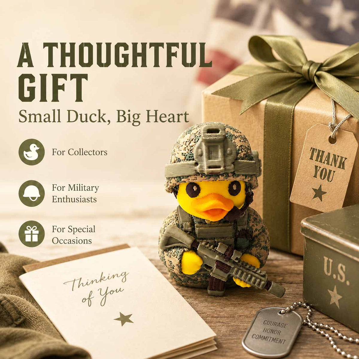 🎁Military Field Dress Duck Figurine