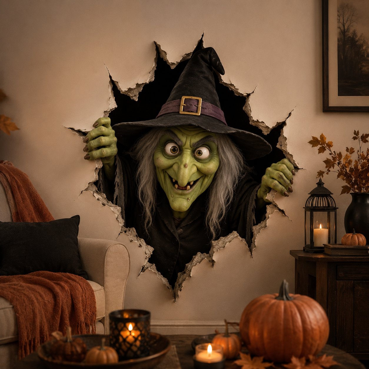 🔥 Last Day 50% OFF - Halloween Break-In 3D Wall Decals