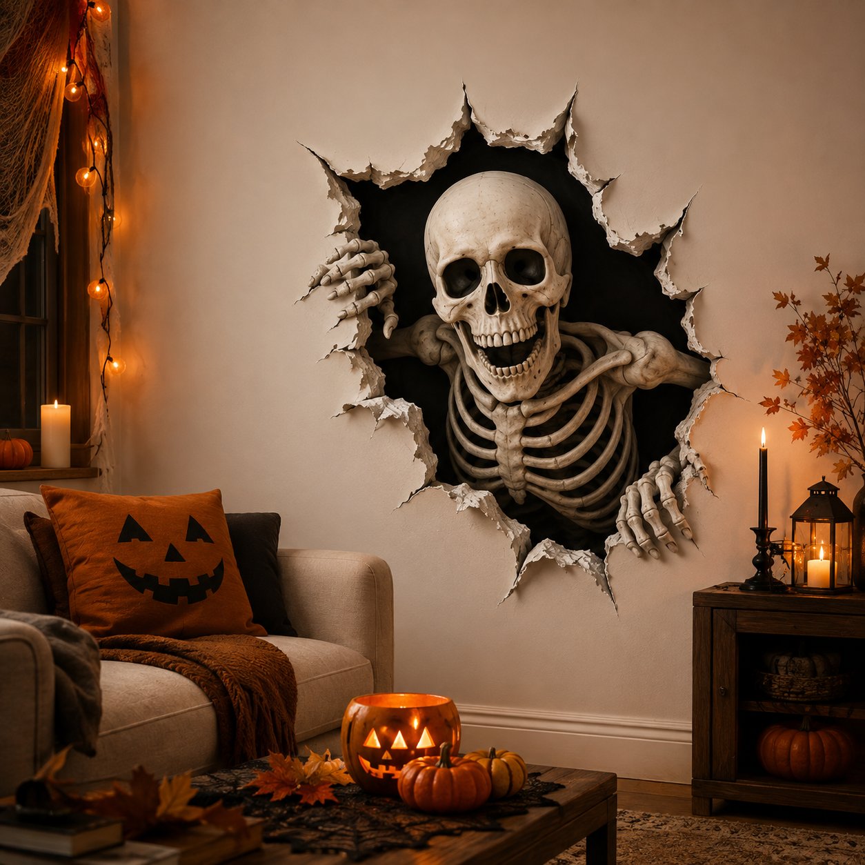 🔥 Last Day 50% OFF - Halloween Break-In 3D Wall Decals