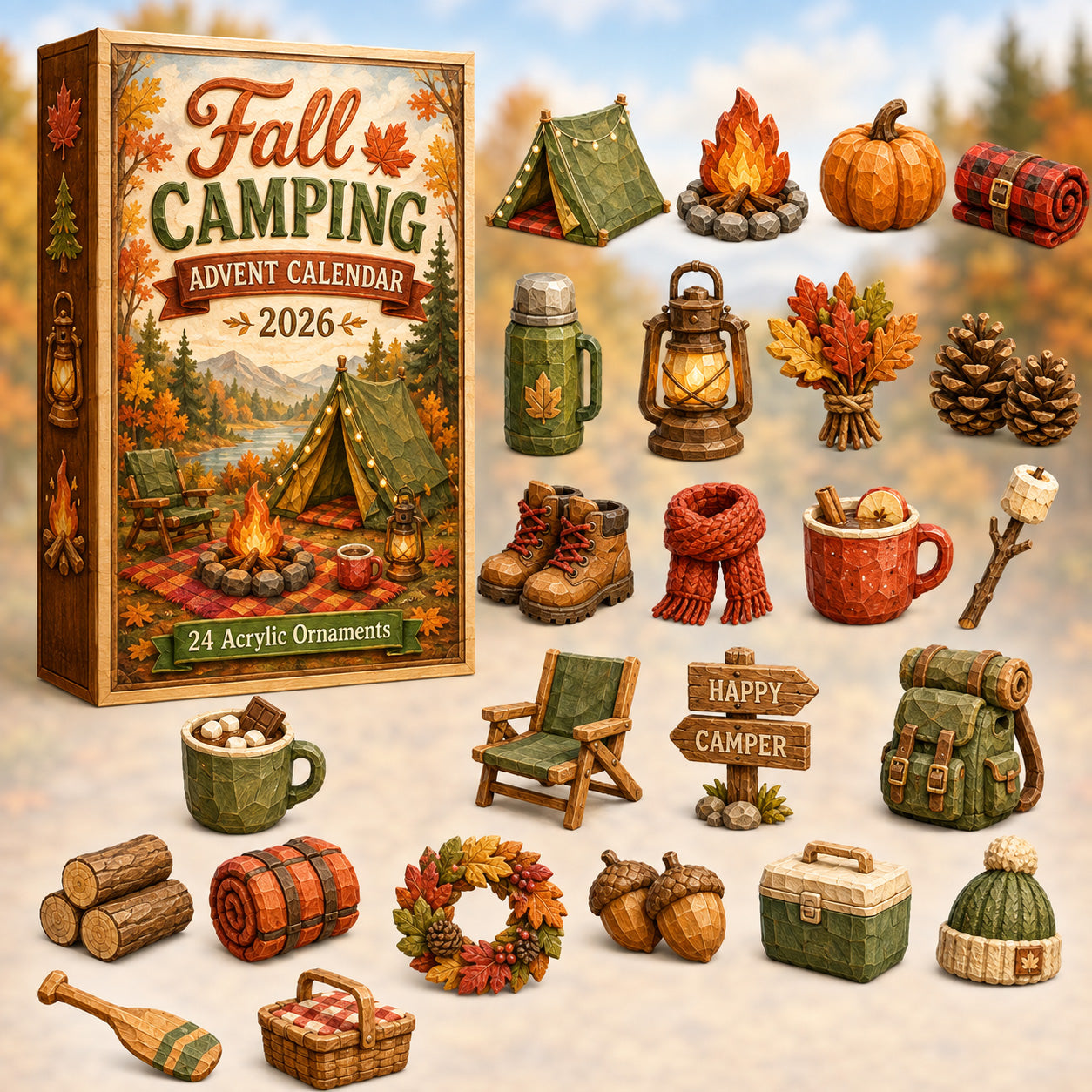 Fall Camping Advent Calendar 2026 - 24-Day Festive Countdown