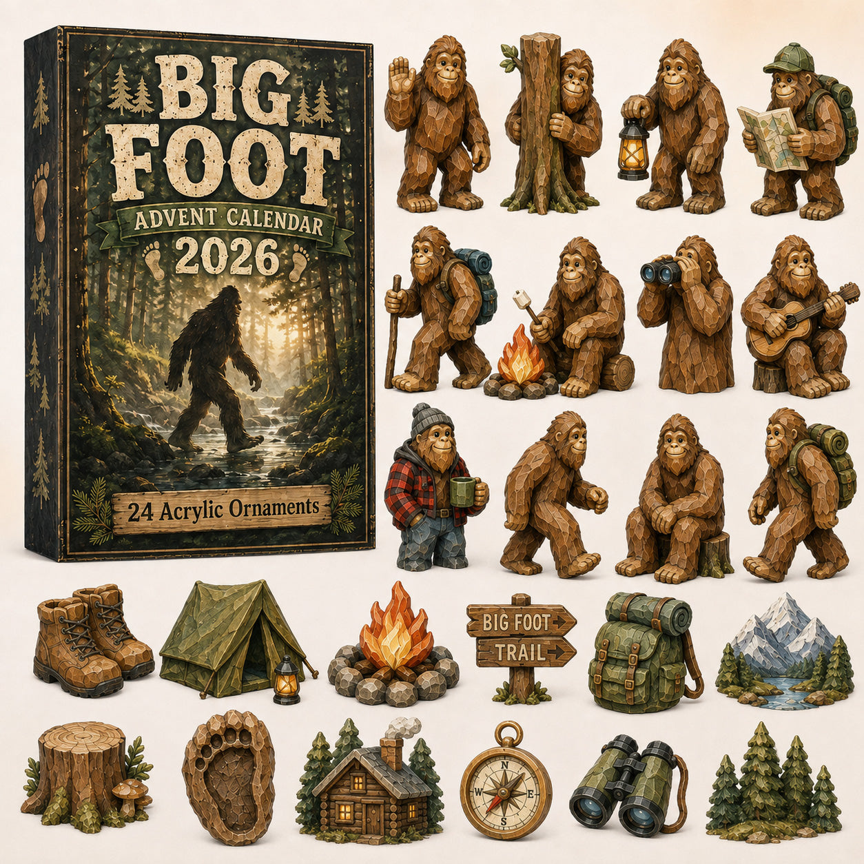 Camping Big Foot Advent Calendar 2026 - 24-Day Festive Countdown