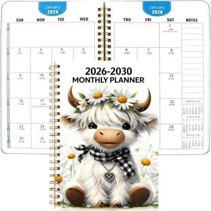 🐮 2026–2030 Highland Cow Monthly Planner 📚