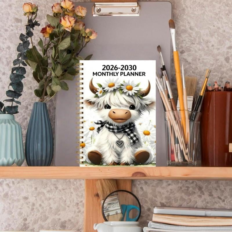 🐮 2026–2030 Highland Cow Monthly Planner 📚