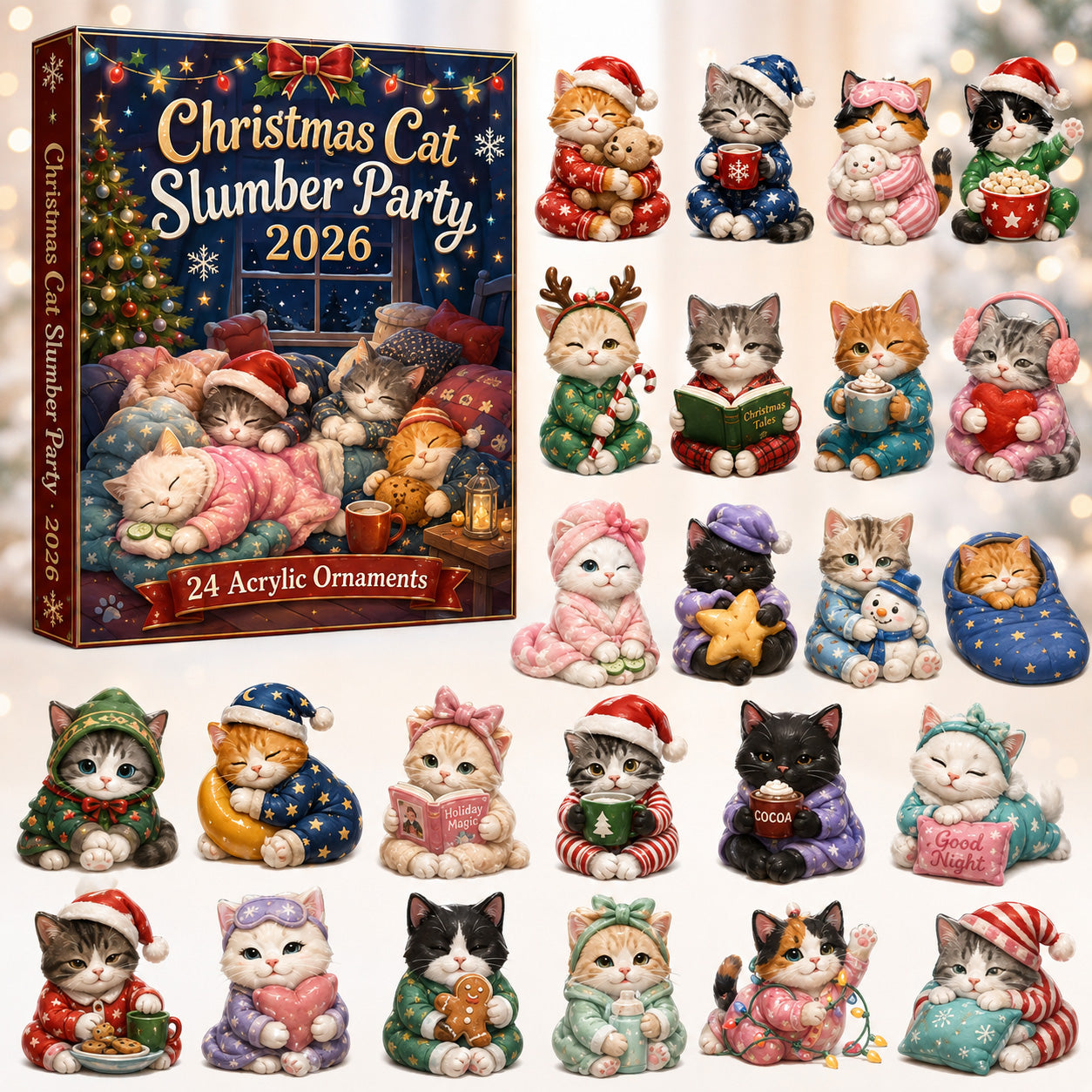 Cat Slumber Party Advent Calendar 2026 - 24-Day Festive Countdown