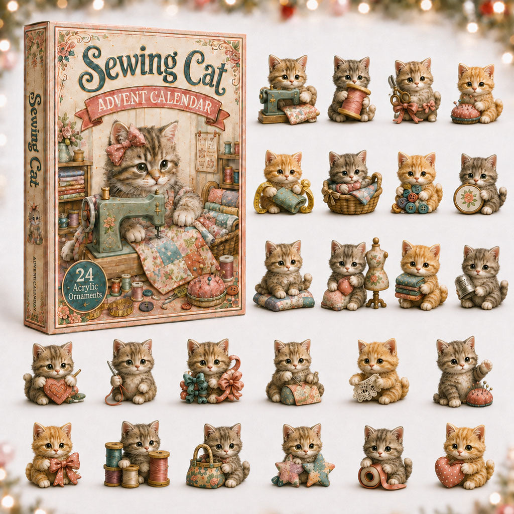 Sewing Cat Advent Calendar 2026 - 24-Day Festive Countdown