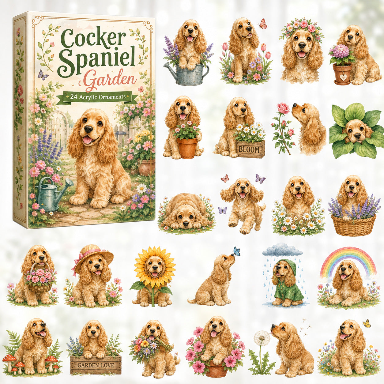 Cocker Spaniel Garden Advent Calendar 2026 - 24-Day Festive Countdown