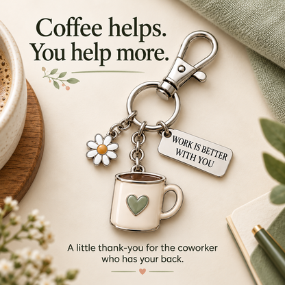 ☕ Coffee or Last Fuck? 😂 Coworker Keychains & Message Cards