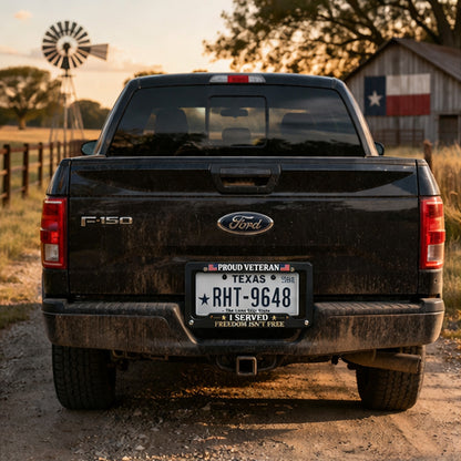 Veteran Metal License Plate Frame | Built for Those Who Served — And Those Who Never Forgot.