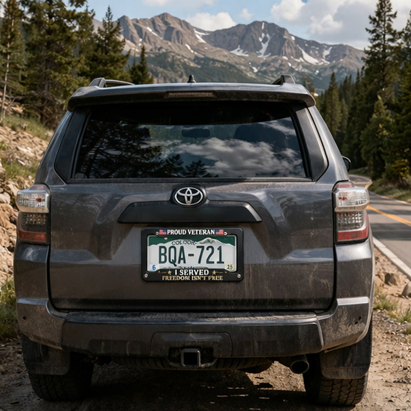Veteran Metal License Plate Frame | Built for Those Who Served — And Those Who Never Forgot.