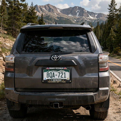 Veteran Metal License Plate Frame | Built for Those Who Served — And Those Who Never Forgot.
