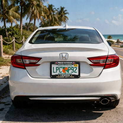 Veteran Metal License Plate Frame | Built for Those Who Served — And Those Who Never Forgot.