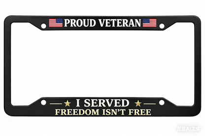 Veteran Metal License Plate Frame | Built for Those Who Served — And Those Who Never Forgot.