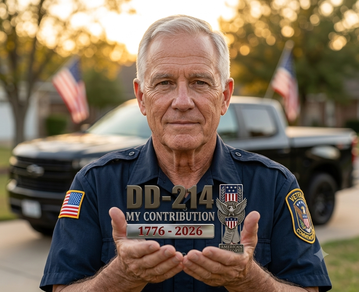 Veteran DD-214 Metal Car Emblem/Badge