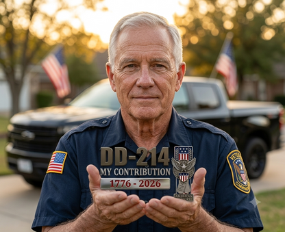 Veteran DD-214 Metal Car Emblem/Badge
