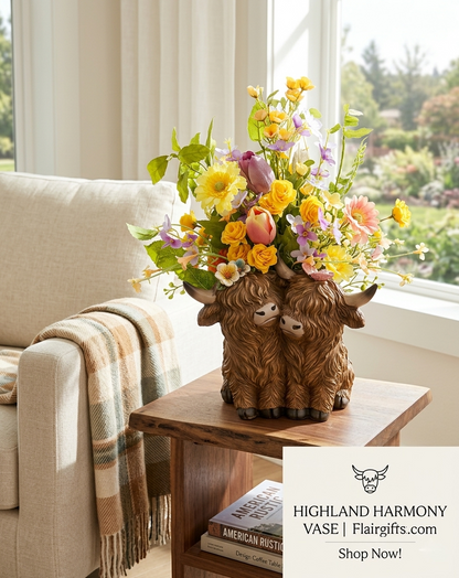 Highland Cow Planter: Rustic Charm Meets Farmhouse Joy
