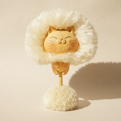 🔥Hot Sale 49%Off - 🐱The "Dandy-Cat" – Hand-Carved Zen Dandelion Figurine