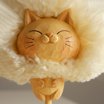 🔥Hot Sale 49%Off - 🐱The "Dandy-Cat" – Hand-Carved Zen Dandelion Figurine